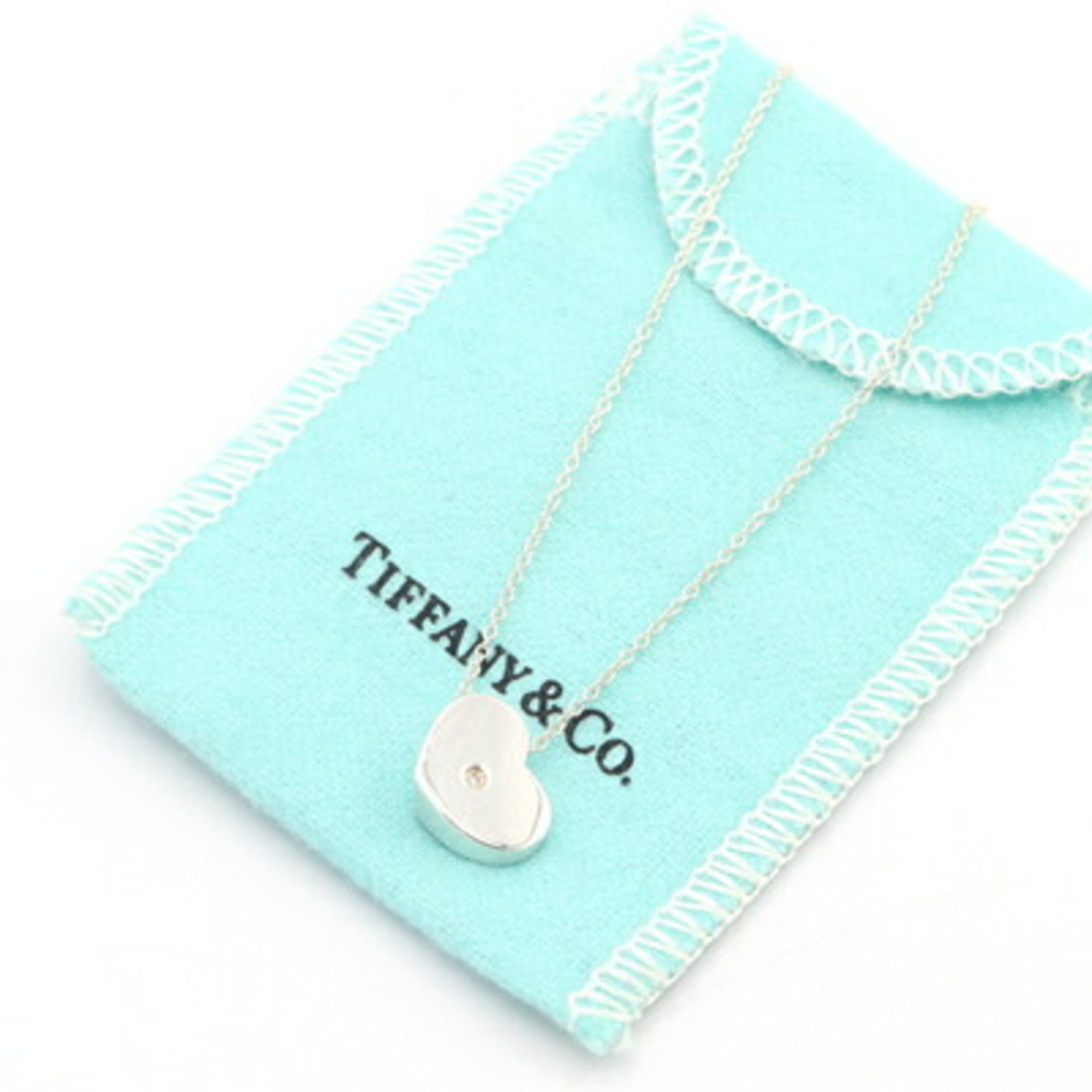 Tiffany Necklace Paloma Picasso Modern Heart 1P Diamond SV Sterling Silver 925 1 Pendant Women's TIFFANY & CO