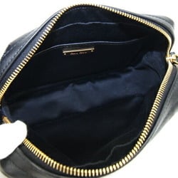 Miu Miu Miu Shoulder Bag Matelasse 5NF011 Black Leather Pochette Chain Women's MIUMIU