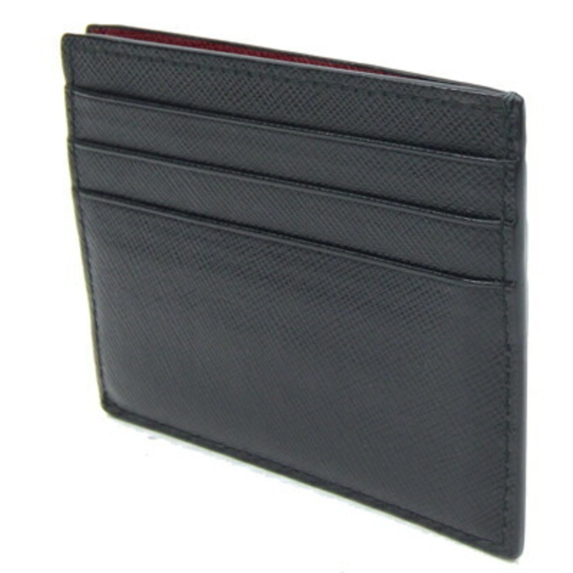 Prada Card Case 2MC101 Black Leather Holder Pass Men's PRADA