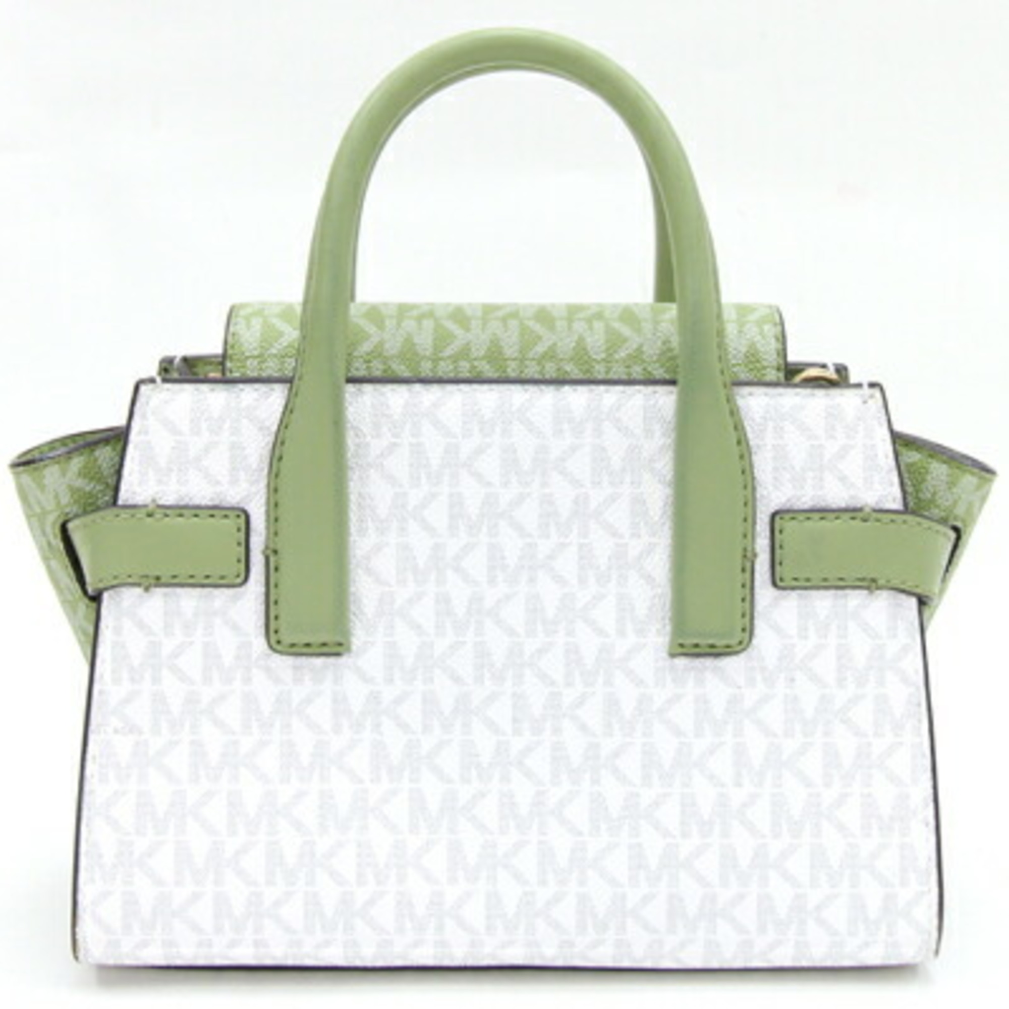 Michael Kors Handbag 35S2GNMS5V White Green PVC Leather Bag Women's MICHAEL KORS