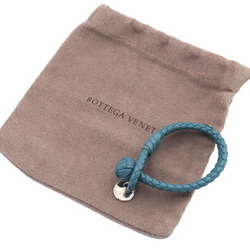 Bottega Veneta Bracelet Intrecciato 113546 Green Blue Leather Bangle for Women and Men BOTTEGA VENETA