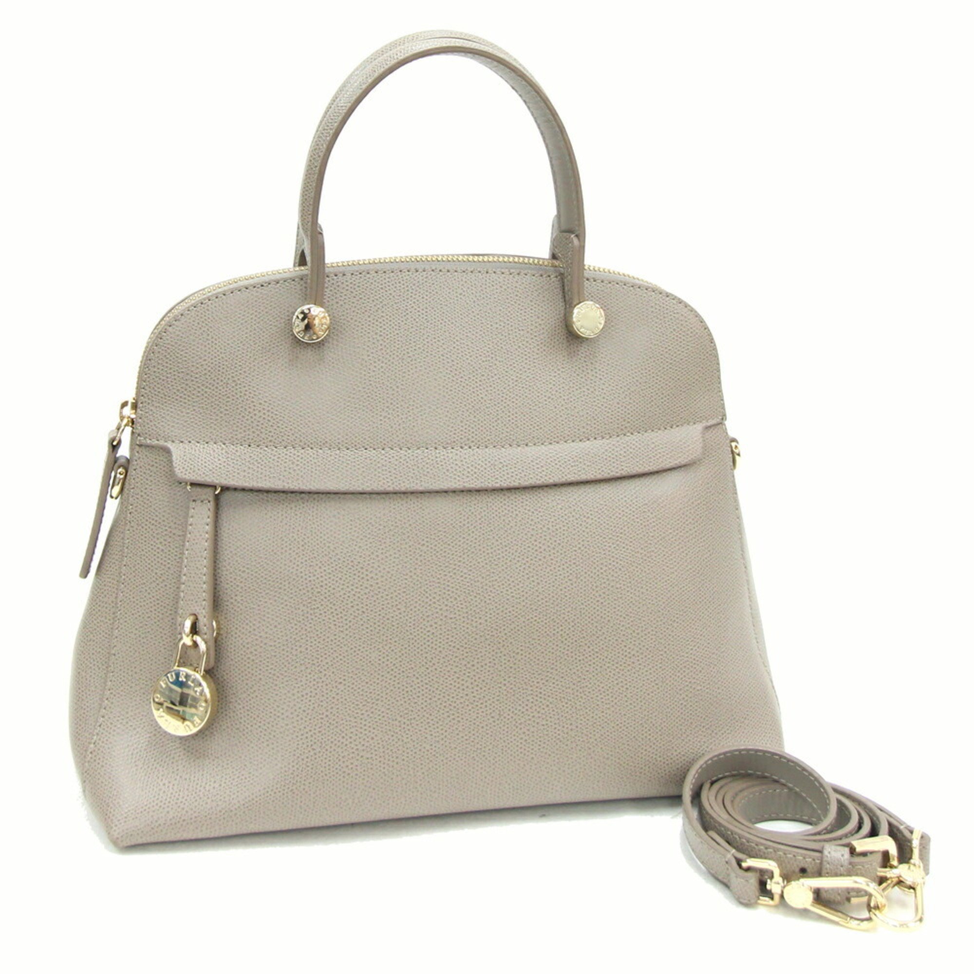 FURLA Handbag Piper G5996 Grey Leather Women's