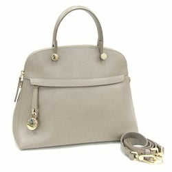 FURLA Handbag Piper G5996 Grey Leather Women's