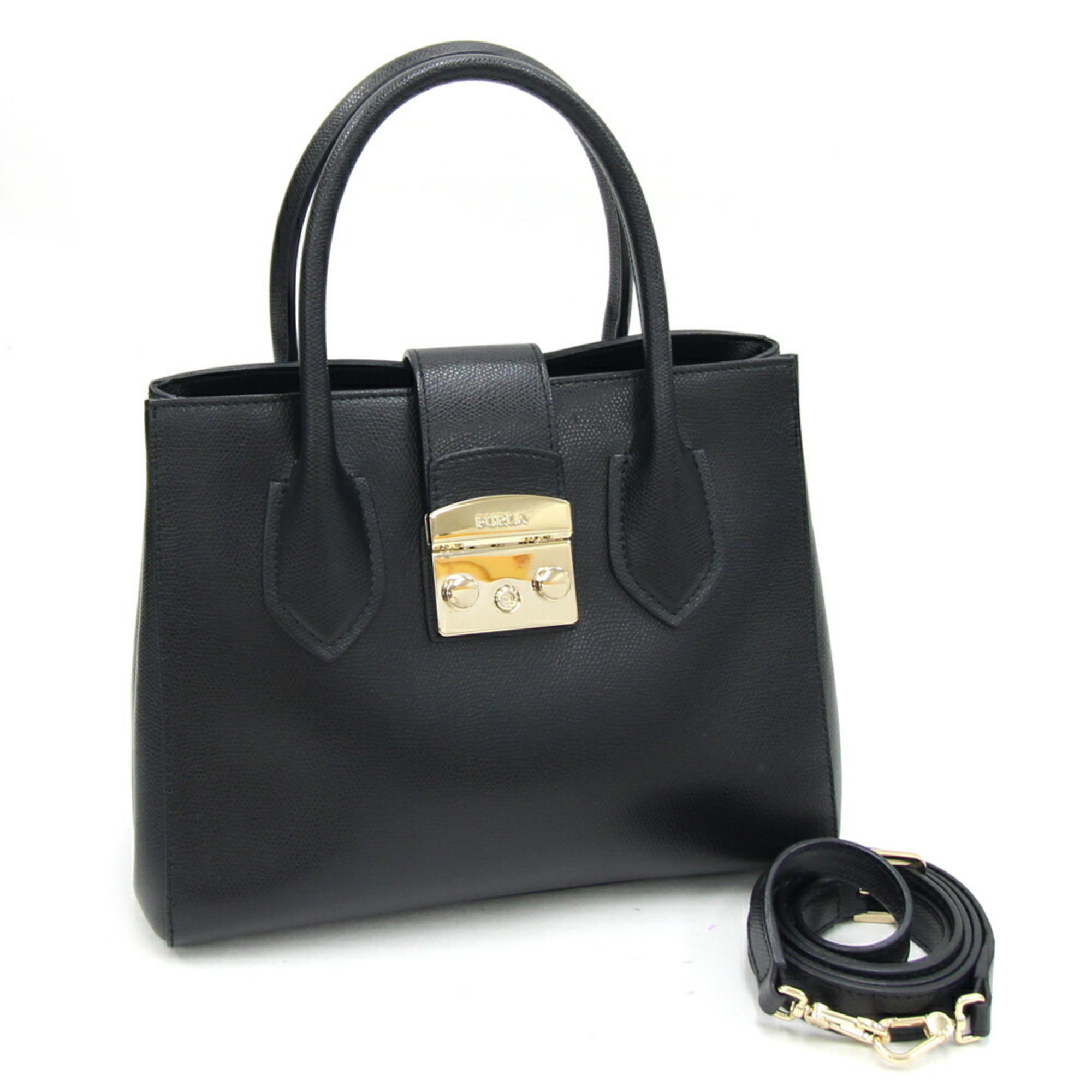 FURLA Metropolis handbag G6867 black leather women's