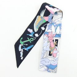 Hermes Scarf Muffler Twilly SurMonNuage My Cloud Black Multicolor 100% Silk Fashion Women's HERMES