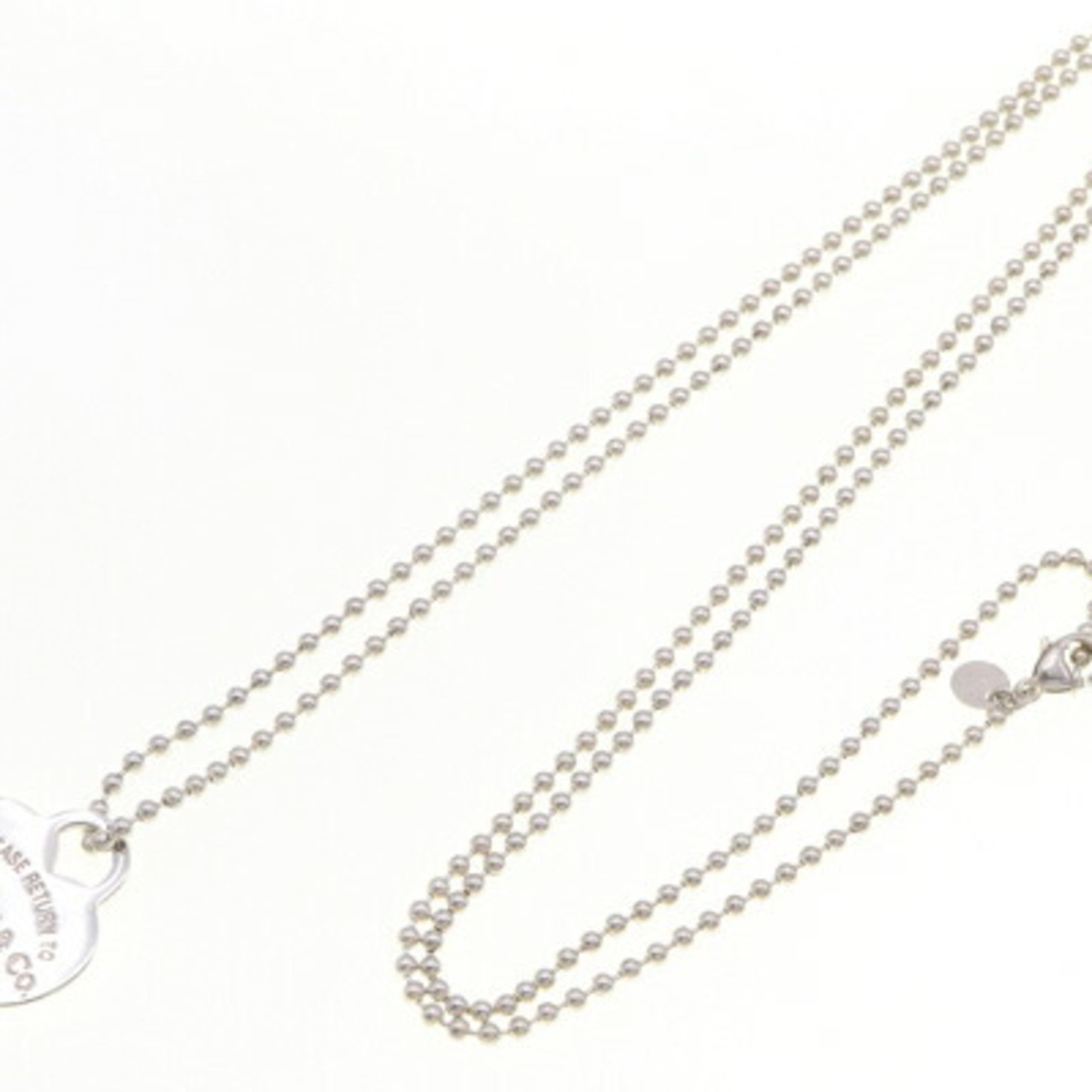 Tiffany Necklace Return to Heart Tag SV Sterling Silver 925 Pendant Long Ball Chain Women's TIFFANY & CO