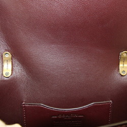 Coach Shoulder Bag Signature Ally C3760 Burgundy Black Cherry Canvas Leather Pochette Women's COACH