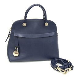 FURLA Handbag Piper G6865 Navy Leather Shoulder Bag Crossbody Women's