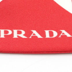 Prada Scarf Muffler 1FF008 Red 100% Silk Ribbon Bag Charm Women's PRADA