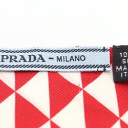 Prada Scarf Muffler 1FF008 Red 100% Silk Ribbon Bag Charm Women's PRADA