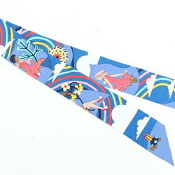 Hermes Scarf Muffler Twilly CARRES VOLANTS Flying Carre Blue Multicolor 100% Silk Fashion Women's HERMES