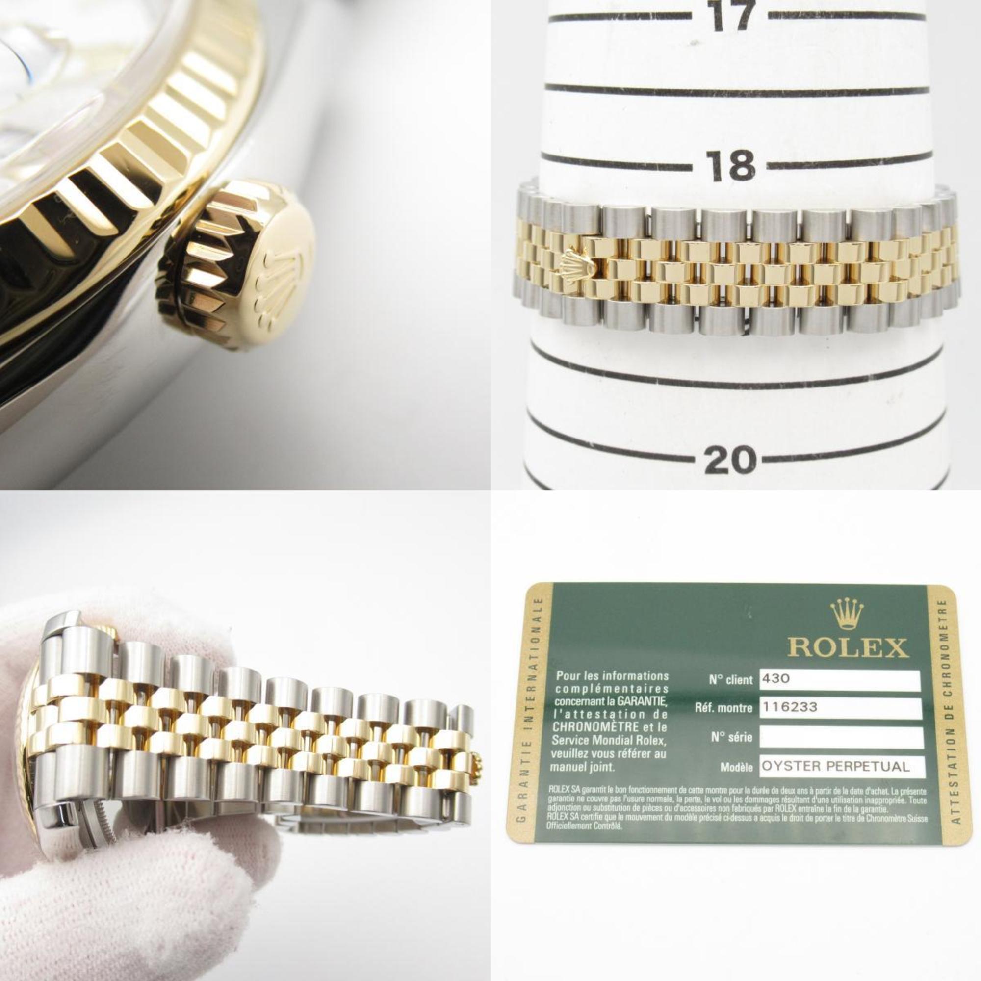 Rolex Datejust Random Number Wristwatch K18 (Yellow Gold) Stainless Steel Men's White RO 116233