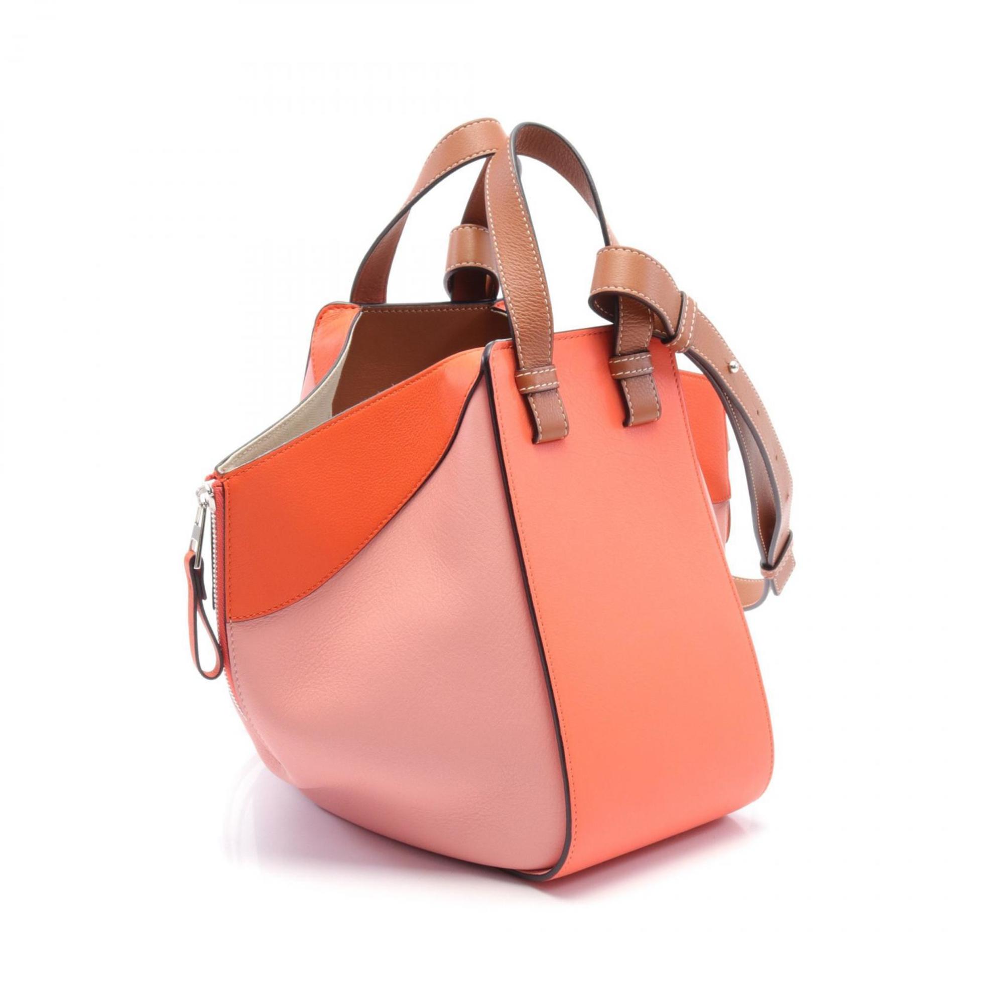 LOEWE HAMMOCK SMALL Hammock Small Handbag Bag Leather Women's Orange Pink Brown 38730JS35