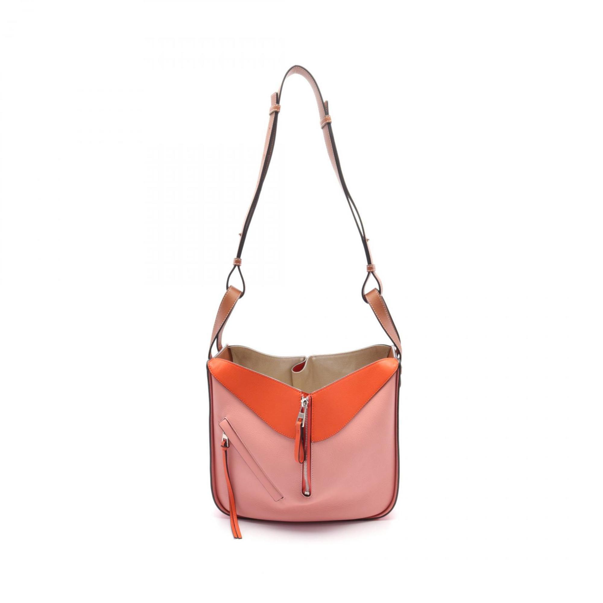 LOEWE HAMMOCK SMALL Hammock Small Handbag Bag Leather Women's Orange Pink Brown 38730JS35