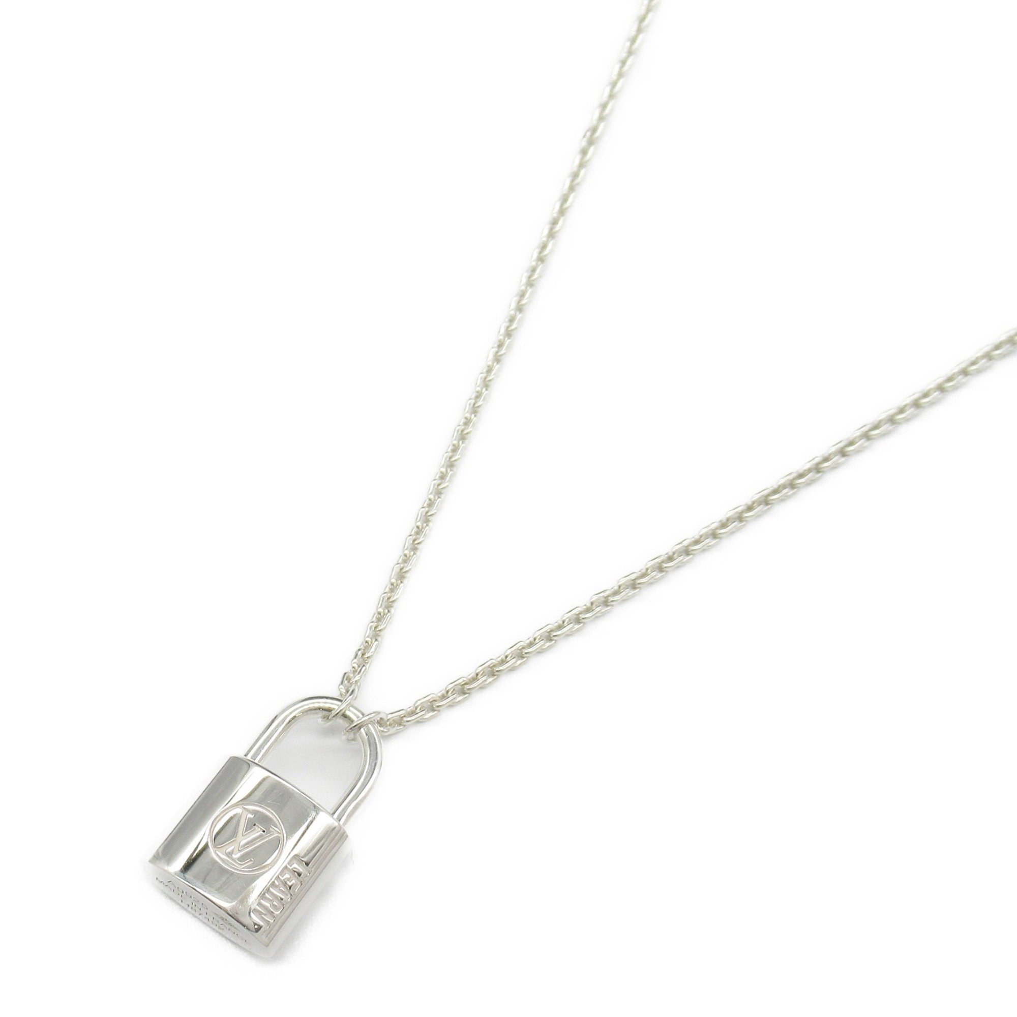 Louis Vuitton LOUIS VUITTON Lockit Learn Necklace Silver 925 Men's Women's D03273