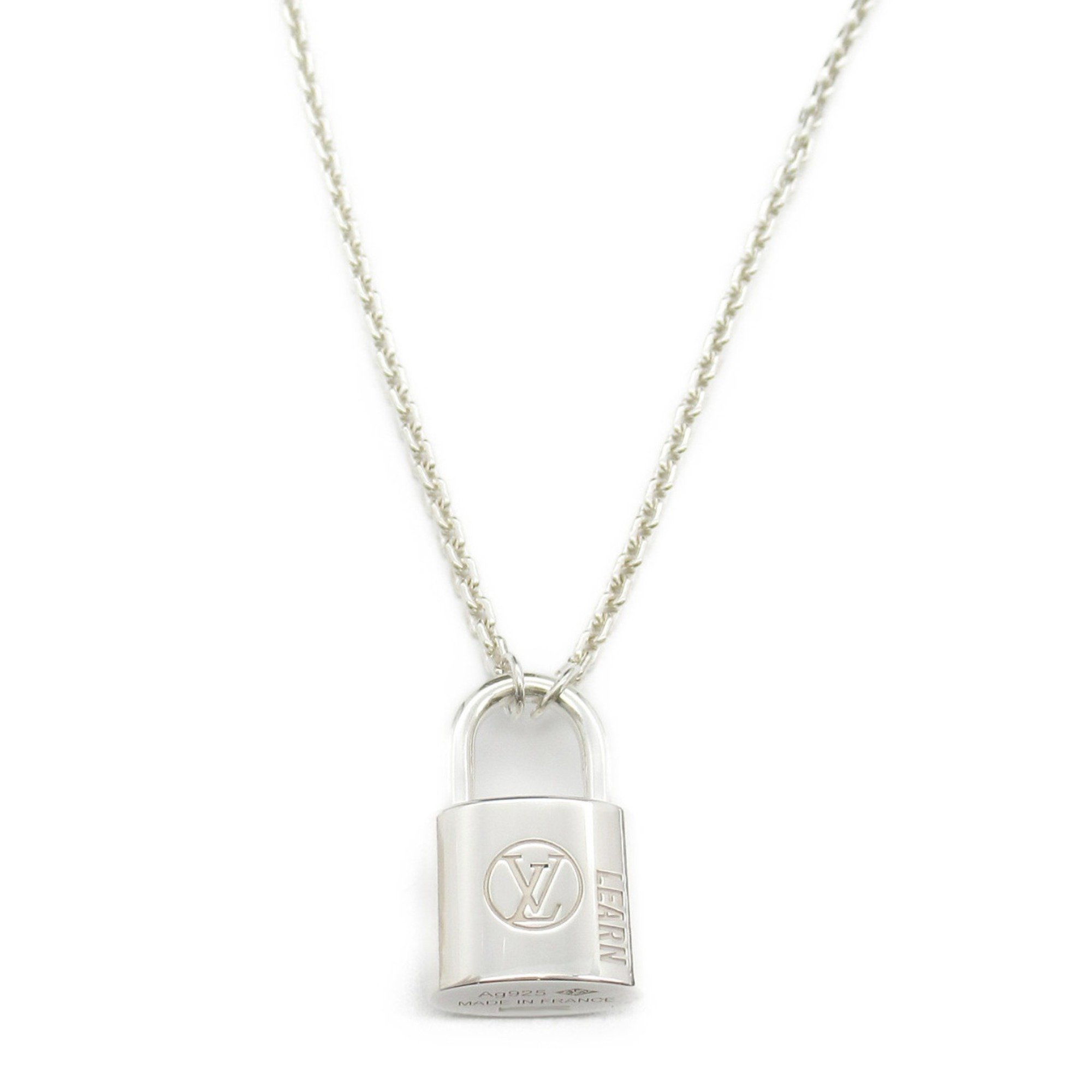 Louis Vuitton LOUIS VUITTON Lockit Learn Necklace Silver 925 Men's Women's D03273