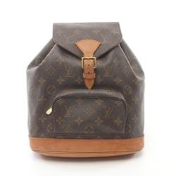 Louis Vuitton Montsouris MM Rucksack Backpack Bag Coated Canvas Leather Monogram Women's Brown M51136