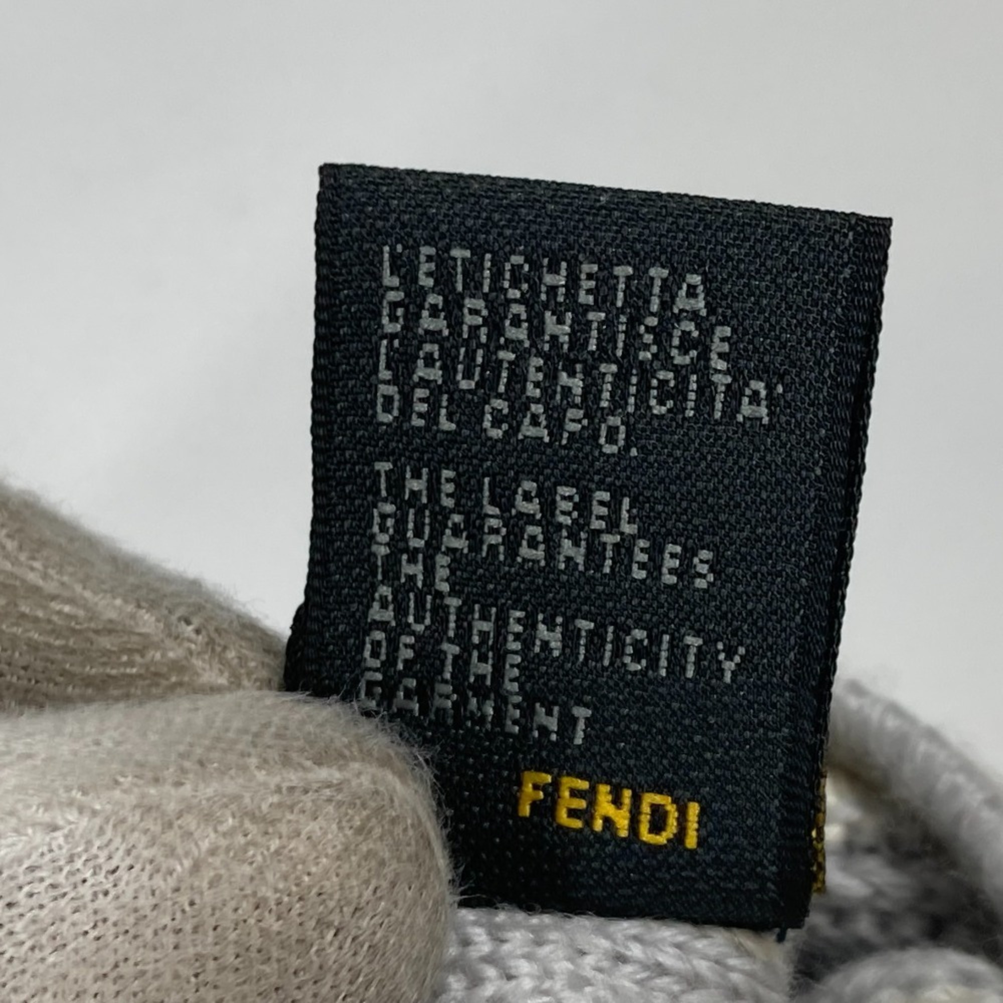 FENDI FF Gloves Wool Women's Grey