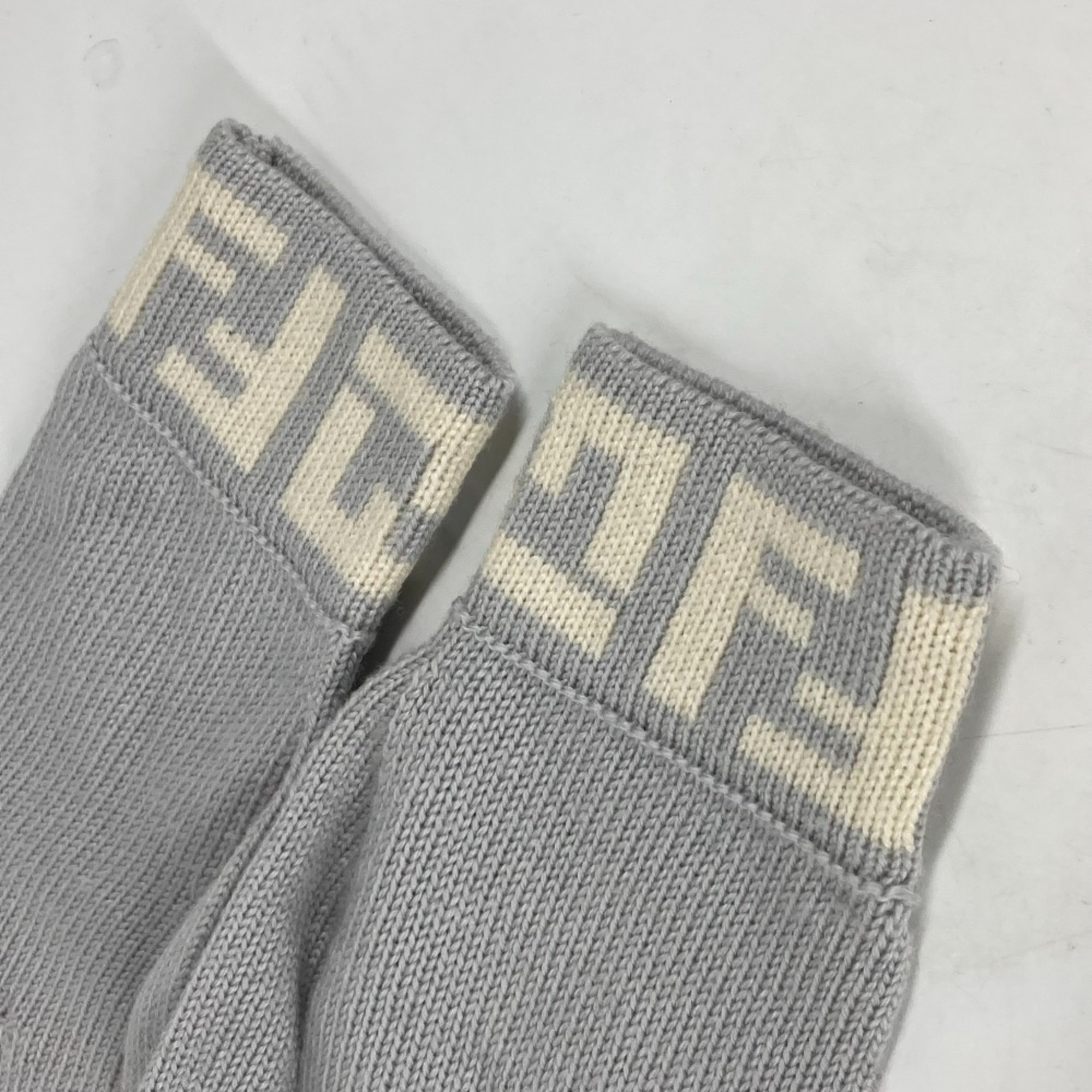 FENDI FF Gloves Wool Women's Grey