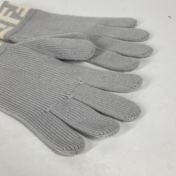 FENDI FF Gloves Wool Women's Grey