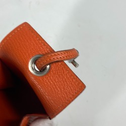 HERMES Vespa pouch with strap, leather, ladies, orange