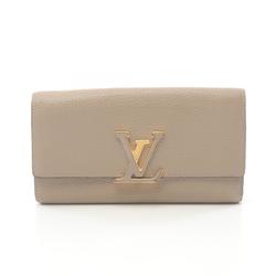 Louis Vuitton LOUIS VUITTON Portefeuille Capucines Bi-fold Long Wallet Taurillon Leather Women's Beige M61249