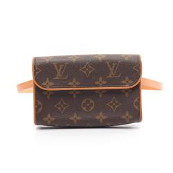 Louis Vuitton LOUIS VUITTON Pochette Florentine Monogram Button Pression (XS) Waist Bag Body Coated Canvas Leather Women's Brown M51855