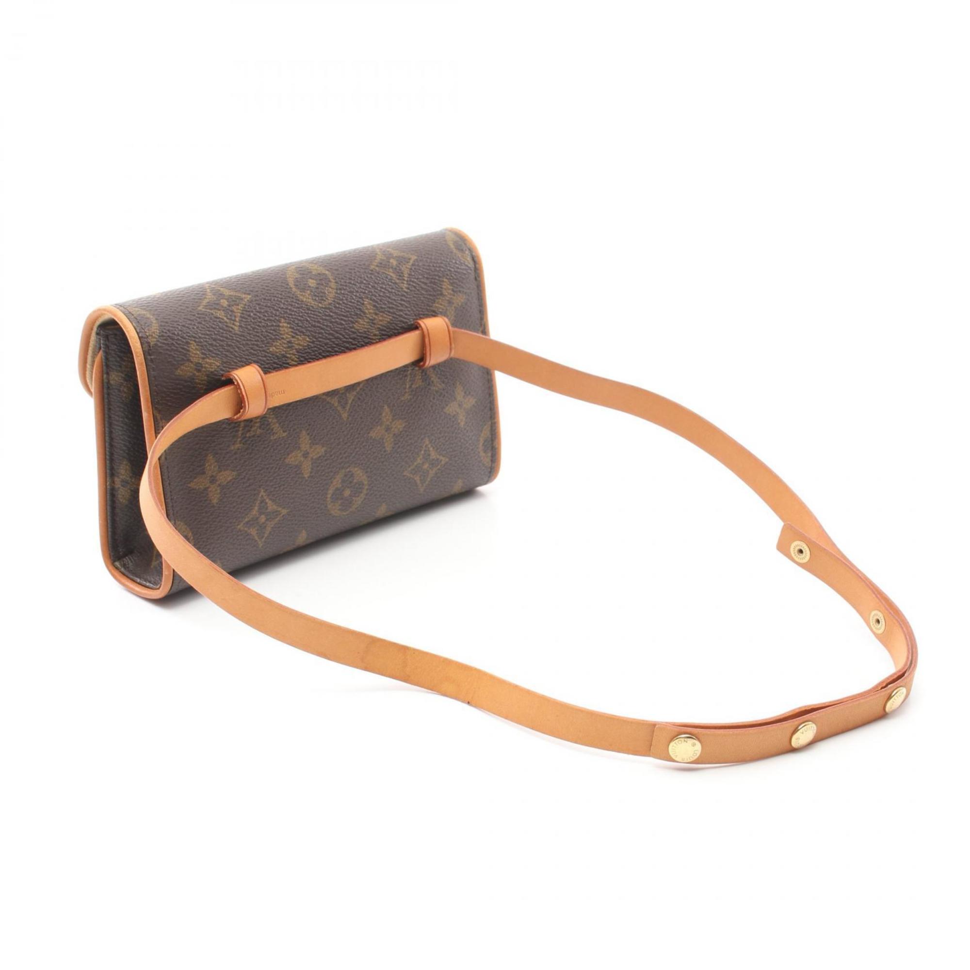 Louis Vuitton LOUIS VUITTON Pochette Florentine Monogram Waist Bag Body Coated Canvas Leather Women's Brown M51855