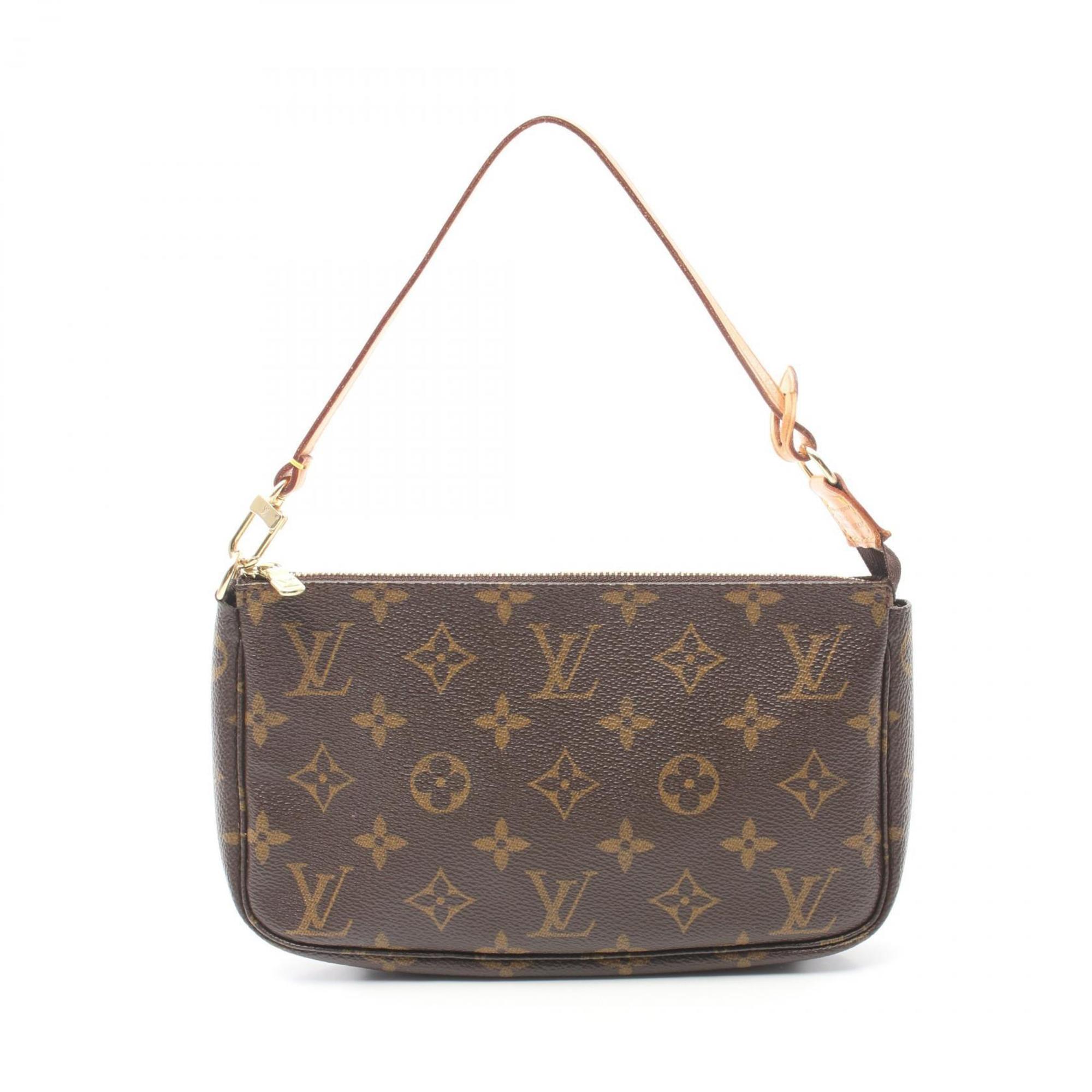 Louis Vuitton LOUIS VUITTON Pochette Accessoires Monogram Handbag Bag Coated Canvas Leather Women's Brown M51980