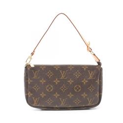 Louis Vuitton LOUIS VUITTON Pochette Accessoires Monogram Handbag Bag Coated Canvas Leather Women's Brown M51980