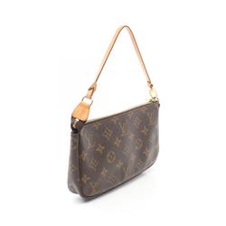 Louis Vuitton LOUIS VUITTON Pochette Accessoires Monogram Handbag Bag Coated Canvas Leather Women's Brown M51980