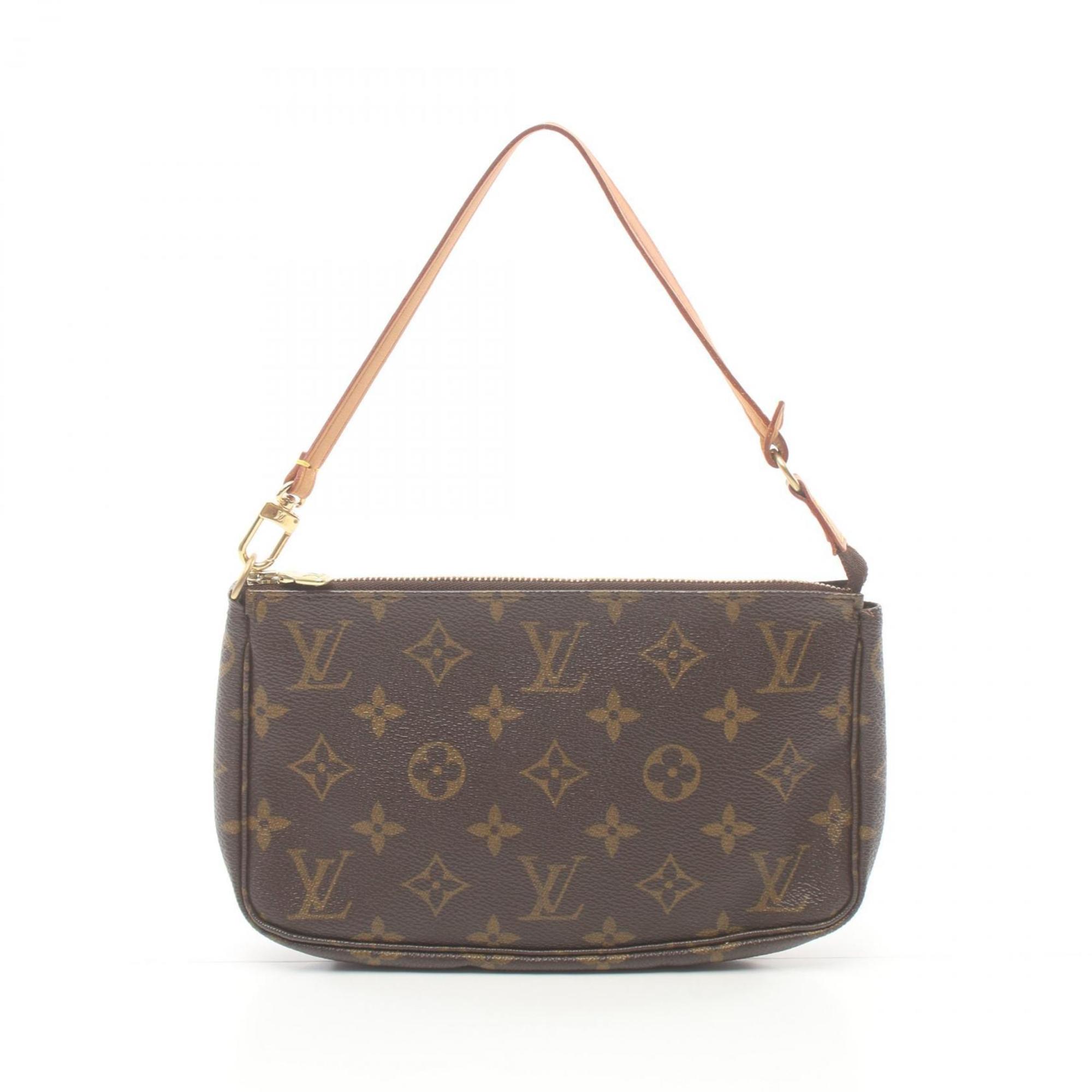 Louis Vuitton LOUIS VUITTON Pochette Accessoires Monogram Handbag Bag Coated Canvas Leather Women's Brown M51980