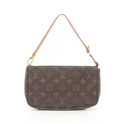 Louis Vuitton LOUIS VUITTON Pochette Accessoires Monogram Handbag Bag Coated Canvas Leather Women's Brown M51980