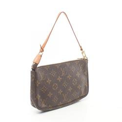 Louis Vuitton LOUIS VUITTON Pochette Accessoires Monogram Handbag Bag Coated Canvas Leather Women's Brown M51980