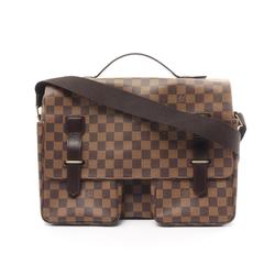 Louis Vuitton Broadway Damier Ebene Shoulder Bag Coated Canvas Leather Men's Women's Brown N42270