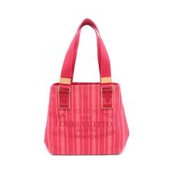 Louis Vuitton Plan Soleil Cabas PM Rouge Grenadine Tote Bag Canvas Suede Leather Women's Red Pink M94146