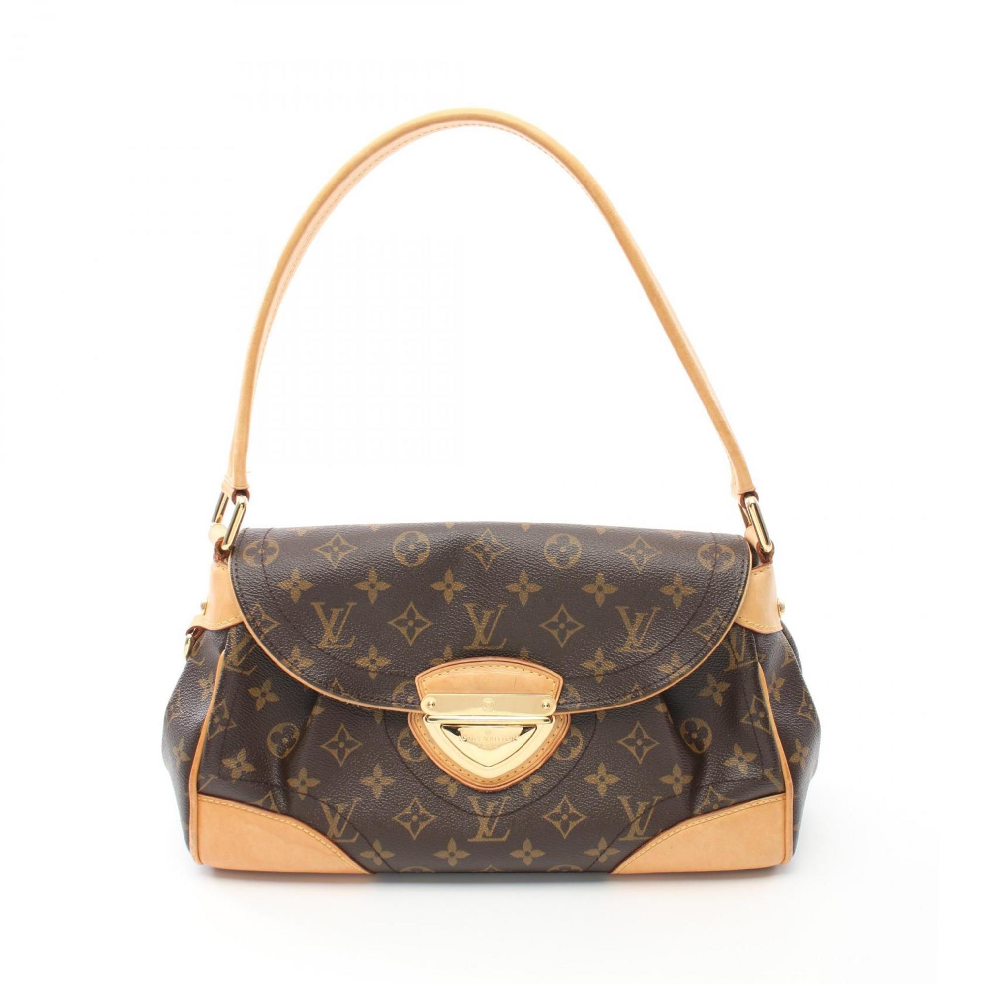 Louis Vuitton Beverly MM Monogram Shoulder Bag, Coated Canvas, Leather, Monogram, Women's, Brown, M40121