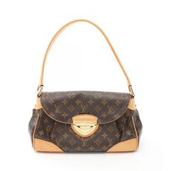 Louis Vuitton Beverly MM Monogram Shoulder Bag, Coated Canvas, Leather, Monogram, Women's, Brown, M40121