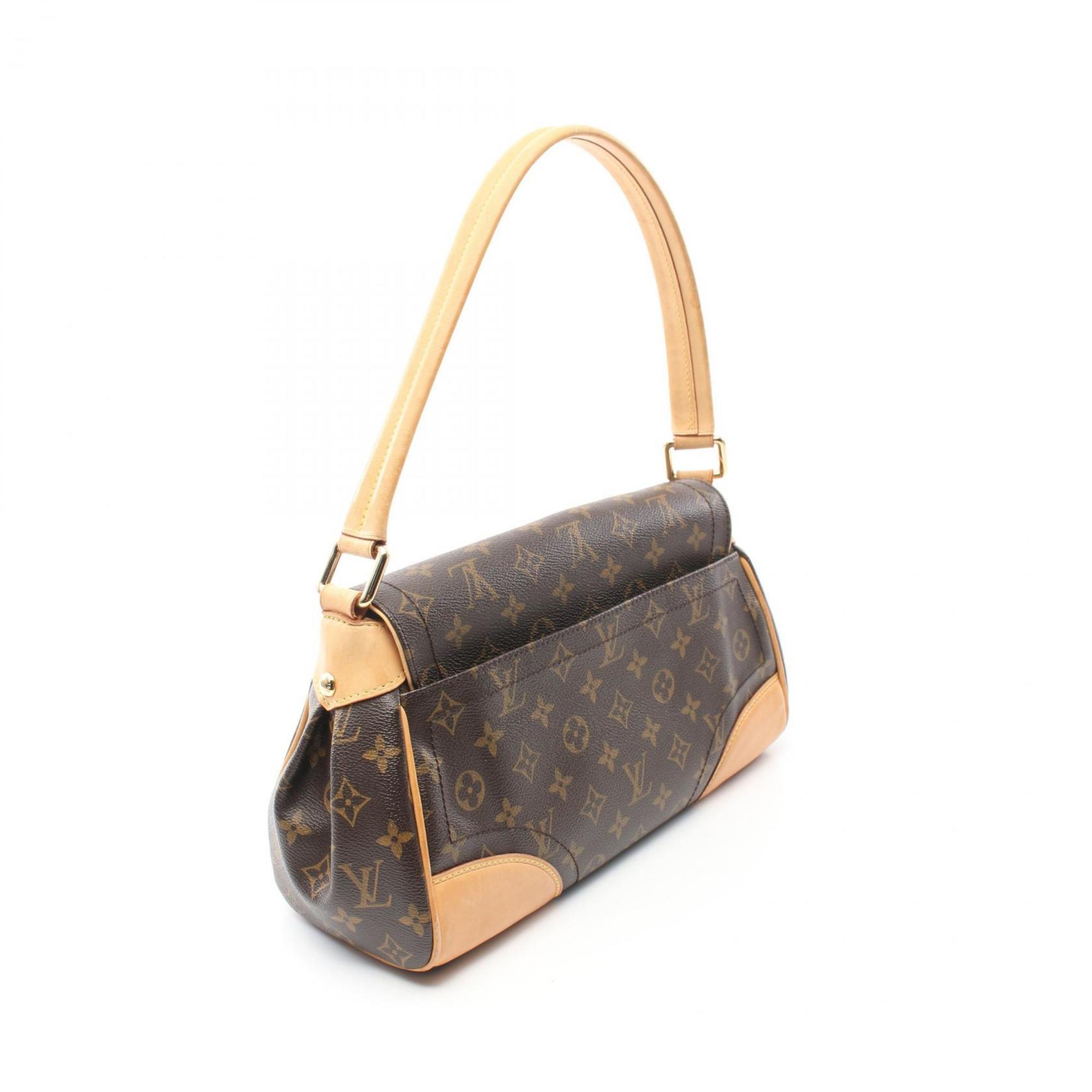 Louis Vuitton Beverly MM Monogram Shoulder Bag, Coated Canvas, Leather, Monogram, Women's, Brown, M40121