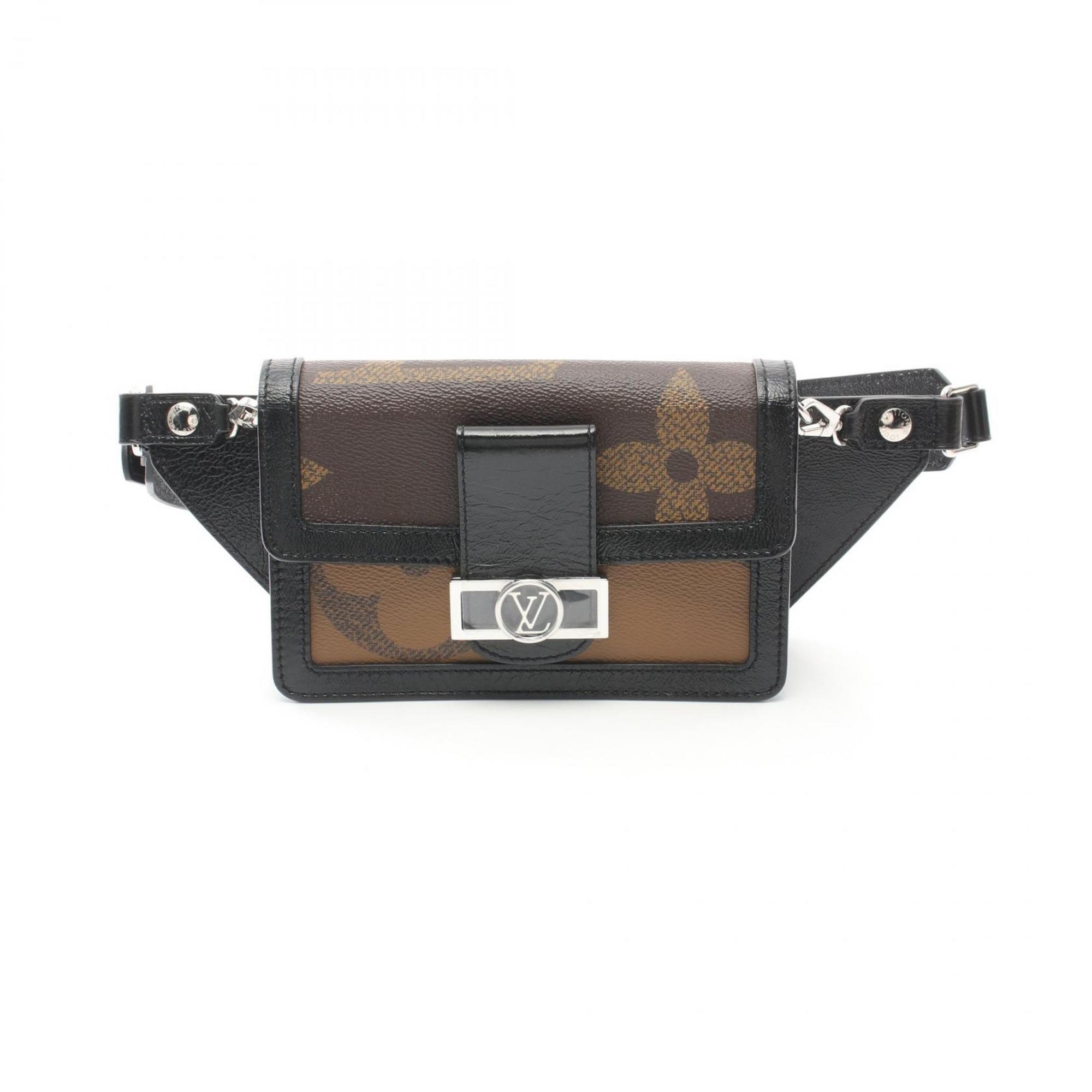 Louis Vuitton LOUIS VUITTON Bumbag Dauphine Monogram Giant Reverse Waist Bag Body Coated Canvas Leather Women's Brown Black M67696