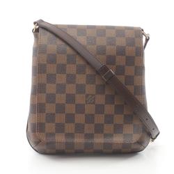 Louis Vuitton Musette Salsa Long Strap Damier Ebene Shoulder Bag Coated Canvas Leather Women's Brown N51300