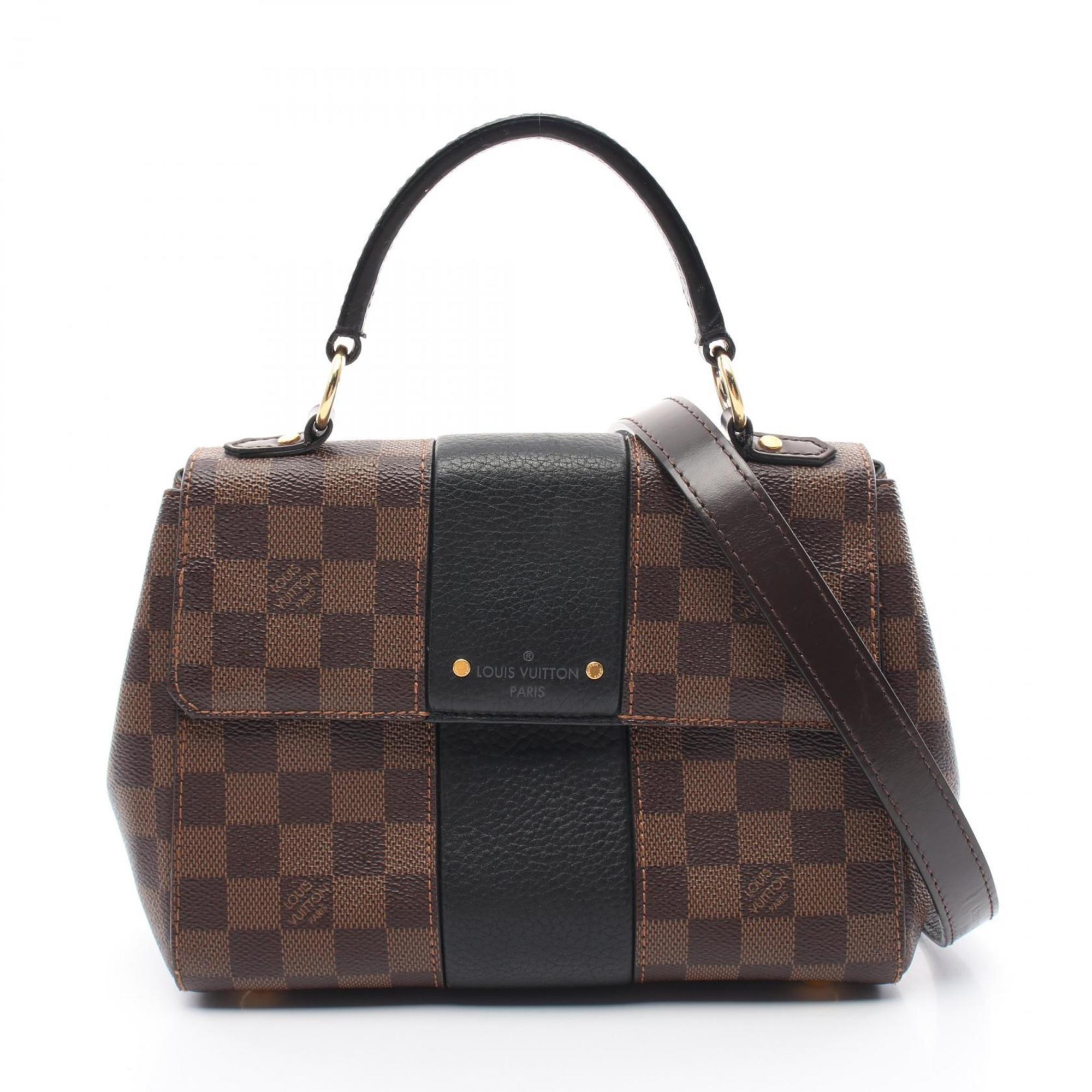 LOUIS VUITTON Bond Street BB Damier Ebene Handbag Bag Coated Canvas Leather Women's Brown Black N41073