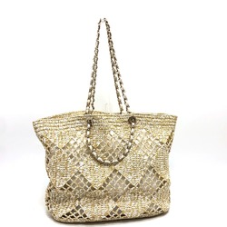 CHANEL AS4576 Raffia Effect Weaving Bag, Handbag, Tote Raffia, Women's, Beige