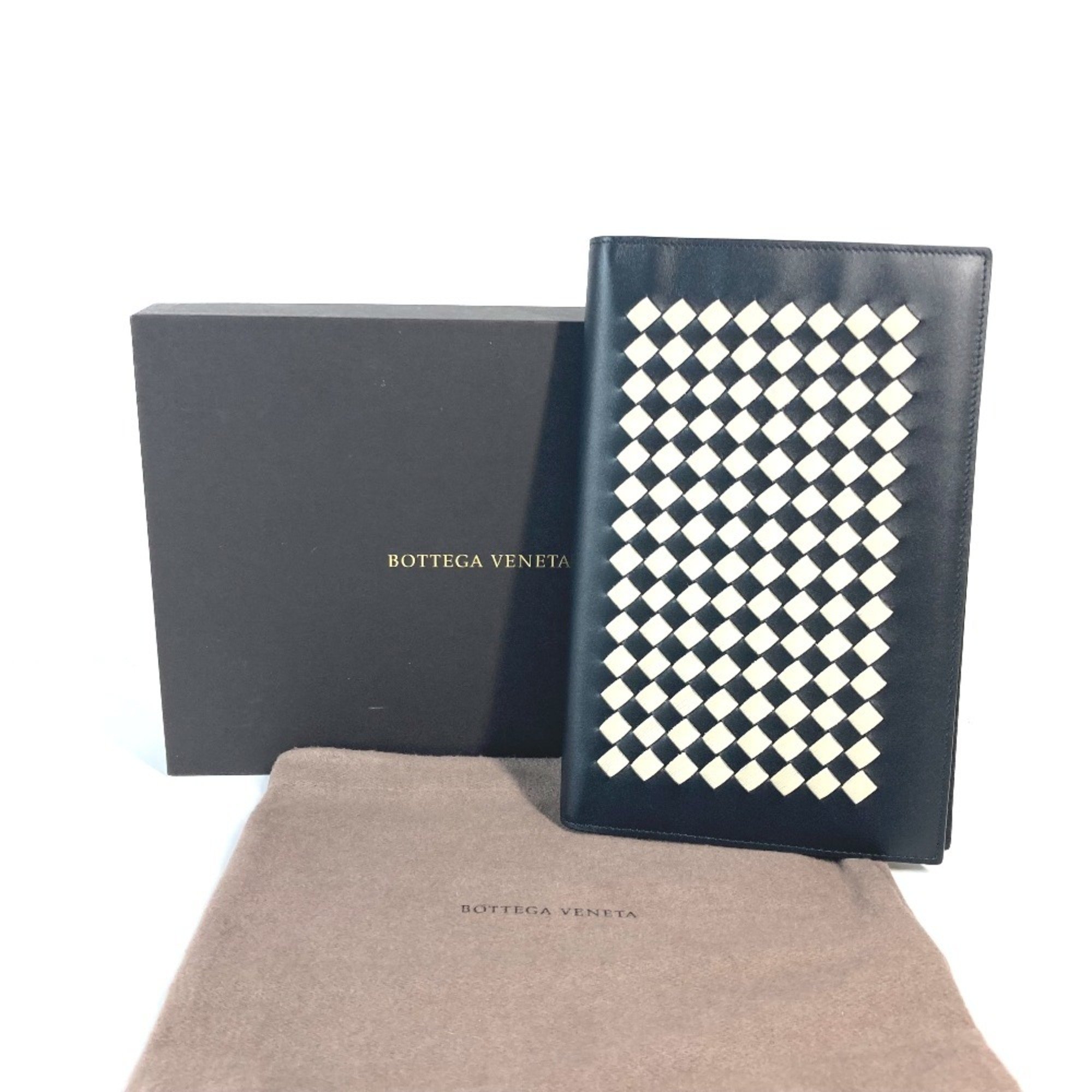 BOTTEGA VENETA Bottega Veneta Intrecciato Stationery Notebook Memo Pad Leather Women's Black