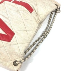 CHANEL Quilted LA CC Coco Mark Chain Bag Shoulder Canvas Women's White