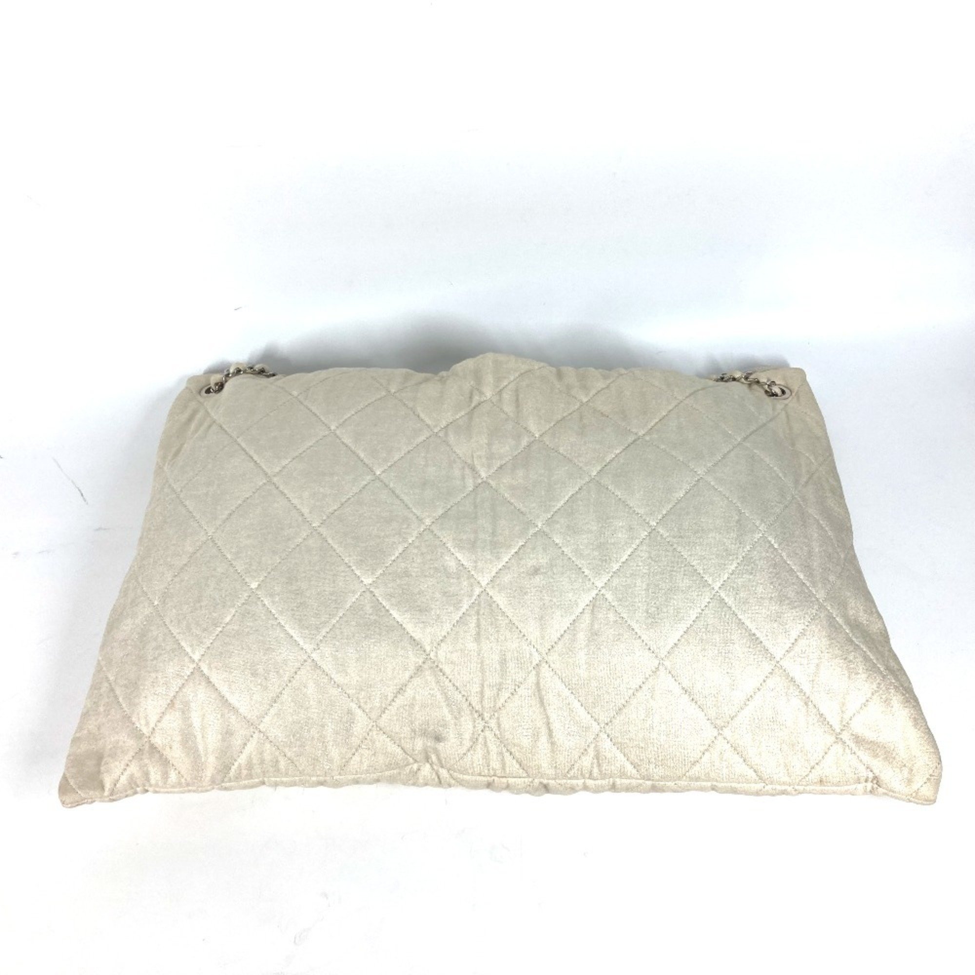 CHANEL Quilted LA CC Coco Mark Chain Bag Shoulder Canvas Women's White