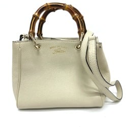 GUCCI 368823 Bamboo Shoulder Bag Handbag Leather Women's White