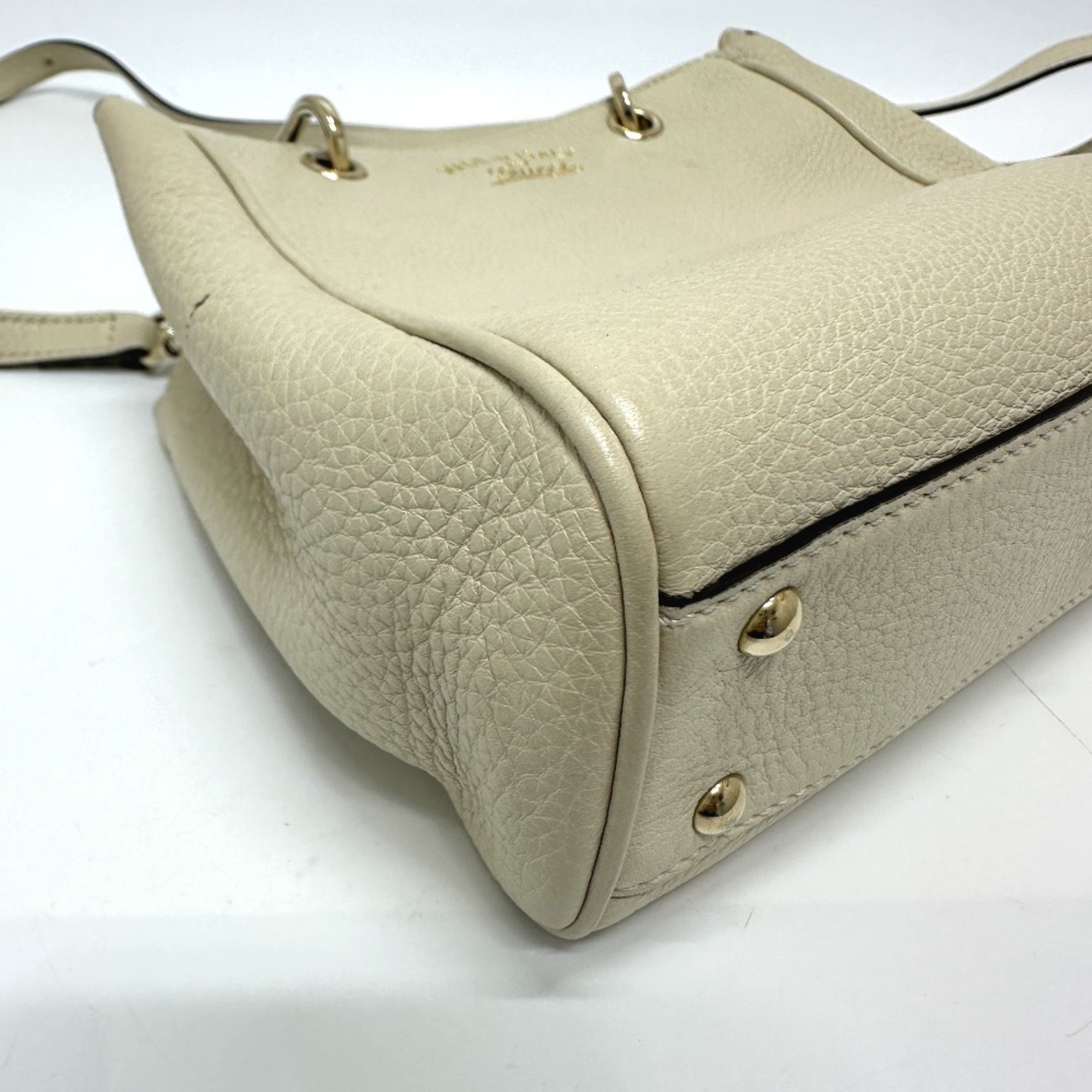 GUCCI 368823 Bamboo Shoulder Bag Handbag Leather Women's White