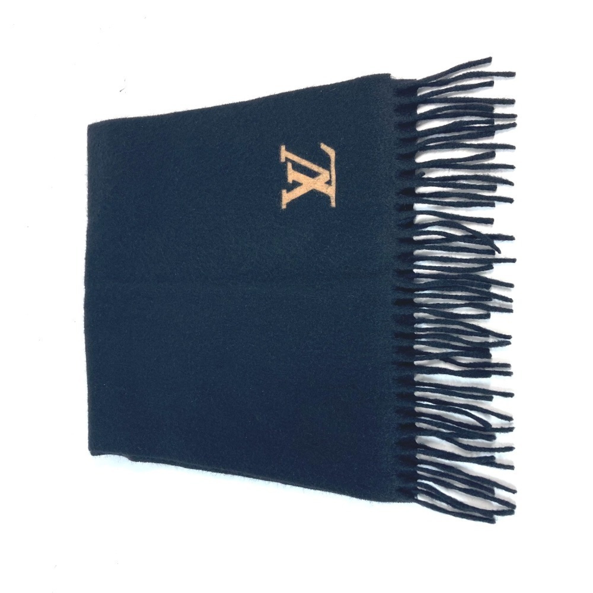 LOUIS VUITTON Louis Vuitton LV Scarf Cashmere Men's Women's Black