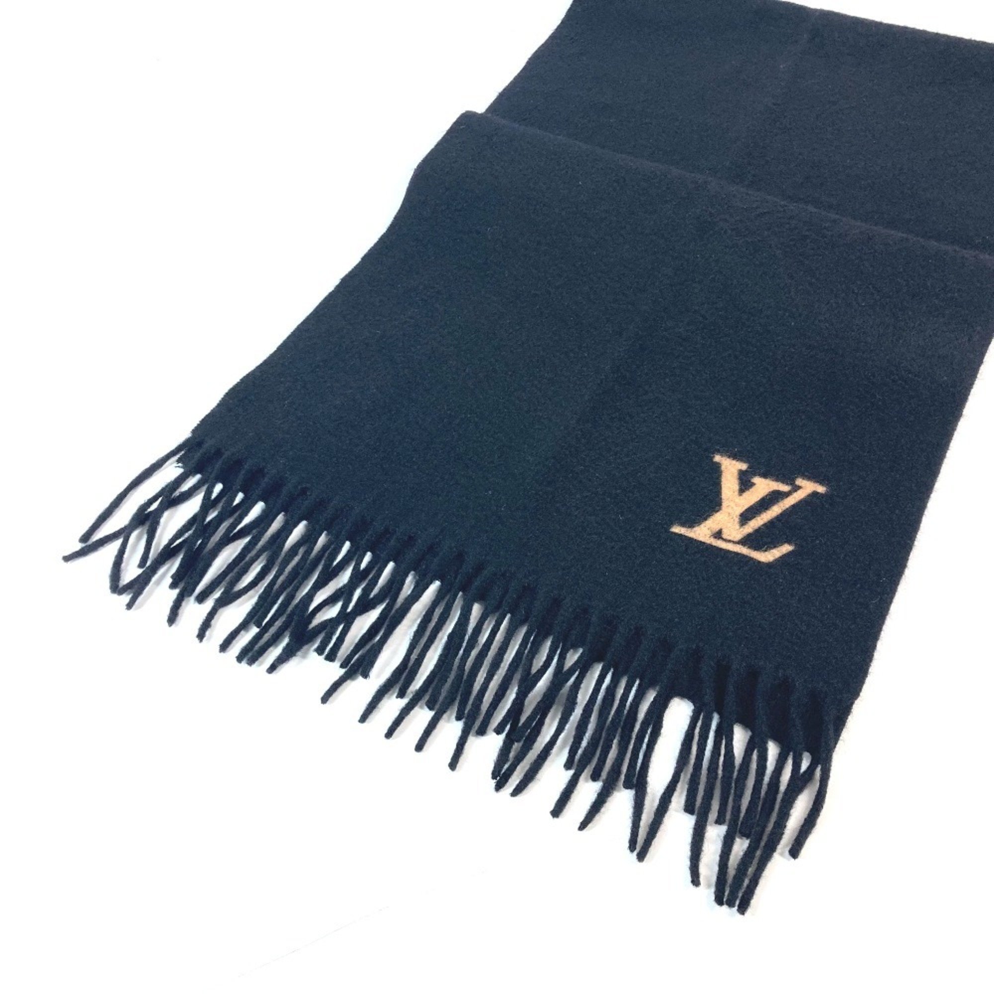 LOUIS VUITTON Louis Vuitton LV Scarf Cashmere Men's Women's Black